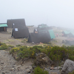 Horombo huts in the fog